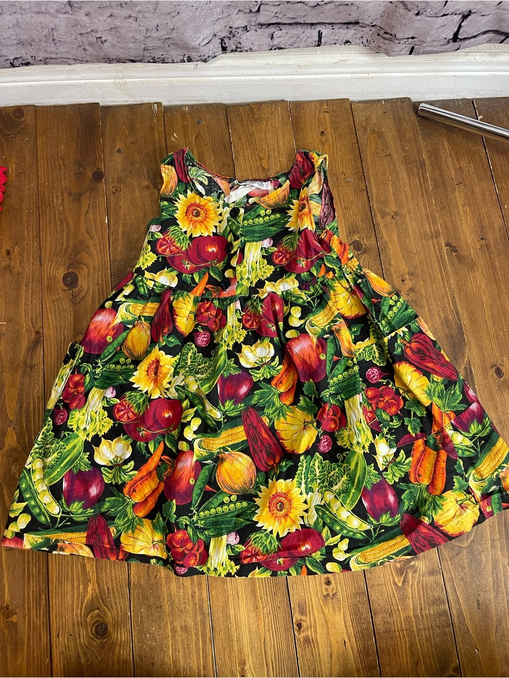 Sostanza size small 6/6x vegetable garden print dress